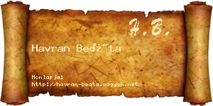 Havran Beáta névjegykártya